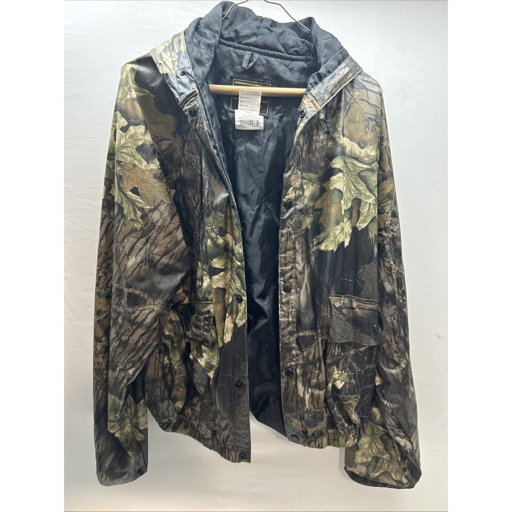 Stearns Dry Wear Mens Camo Hunting Jacket Snap Closure Mossy Oak 8204 XL